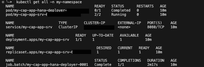 All deployed resources